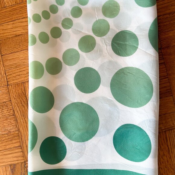 Vintage Scarf, Green Polka Dots, 1990's Ladies Scarf, Retro, Groovy, - Picture 2 of 6